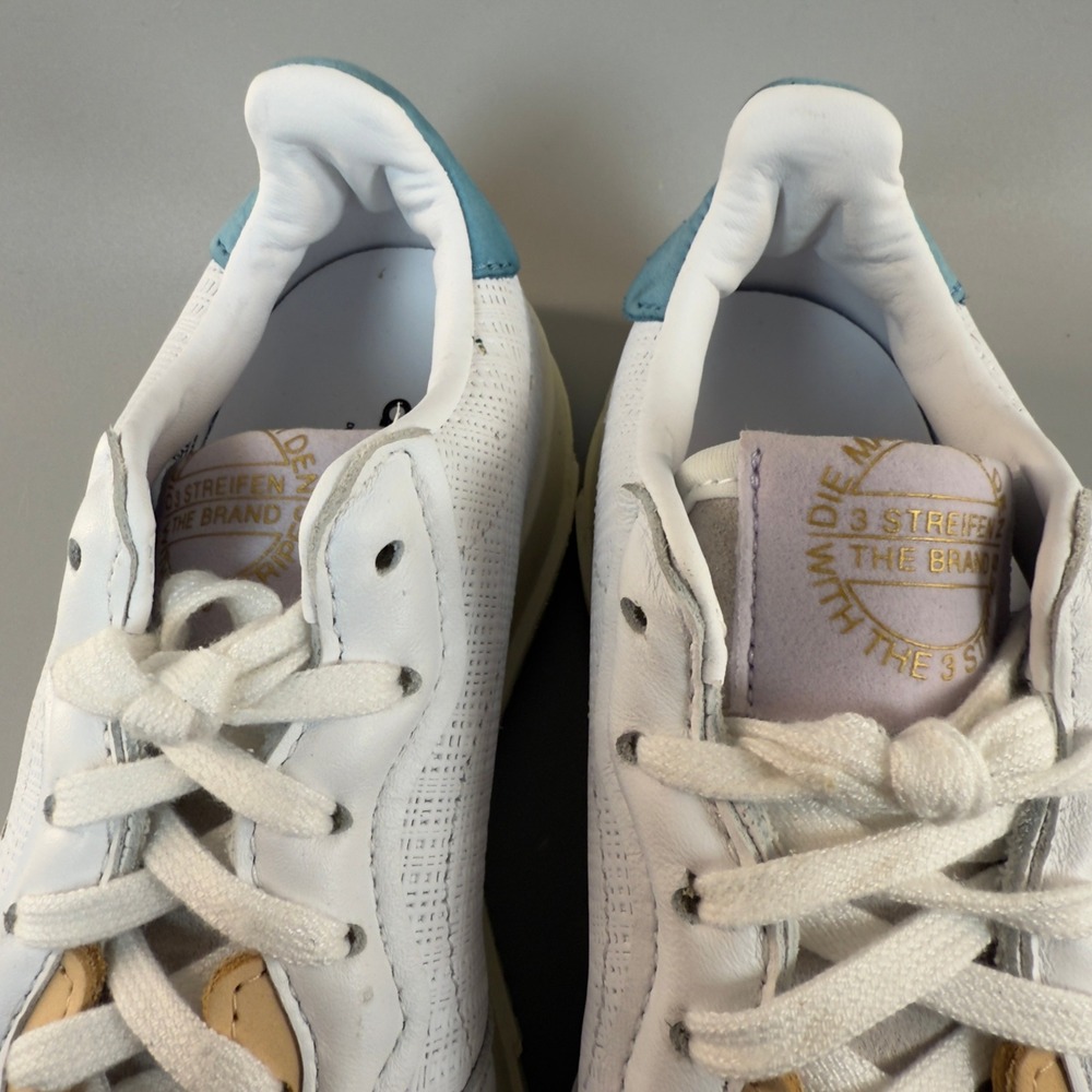 Adidas SC Premiere Women 6 Sneakers White Bone Leather Mesh Low Lace Up Shoes - Picture 13 of 16